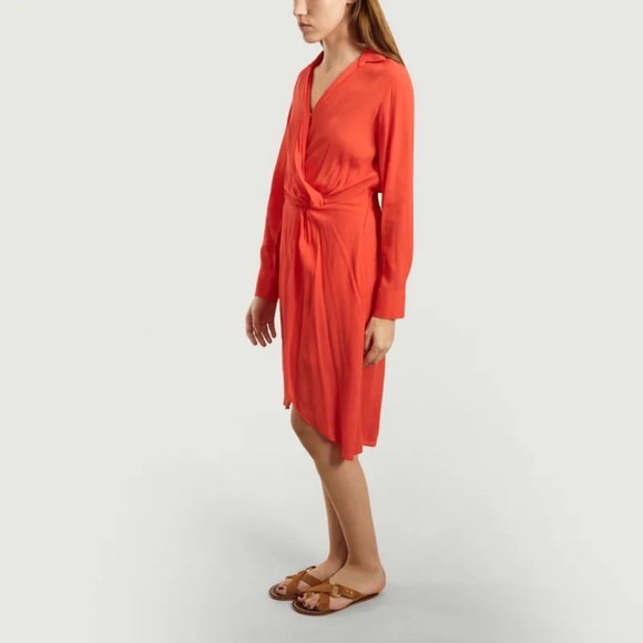 SUNCOO • Geranium Robe Carita Viscose Dress Designed In France - Picture 4 of 7